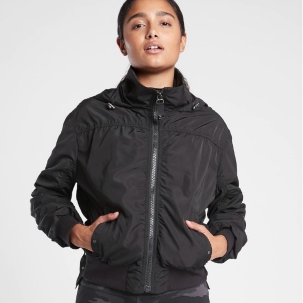Athleta Point Reyes Bomber Jacket, Black XS